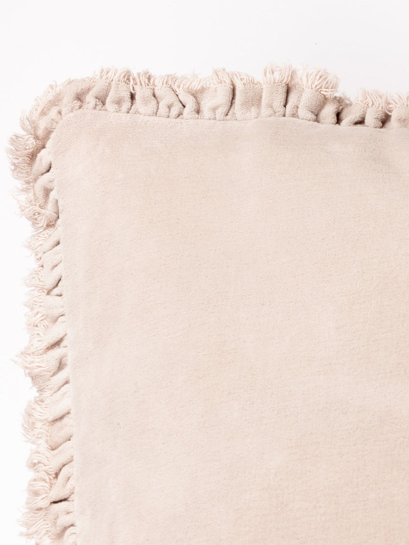Yard Natural Beige Bertie Washed Cotton Velvet Cushion