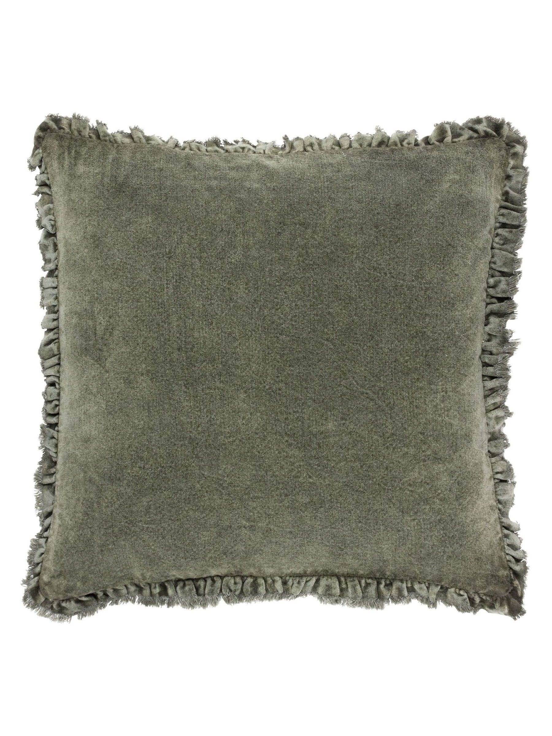 Yard Bertie washed cotton velvet cushion - British product