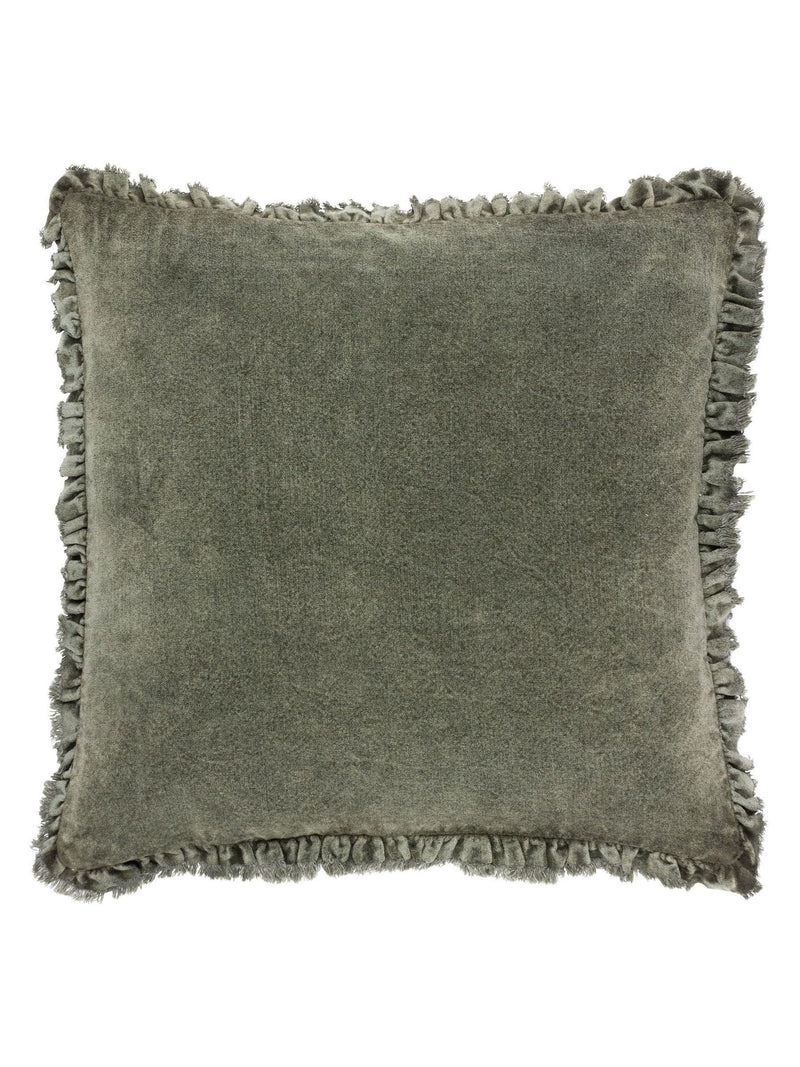 Yard Bertie washed cotton velvet cushion - British product