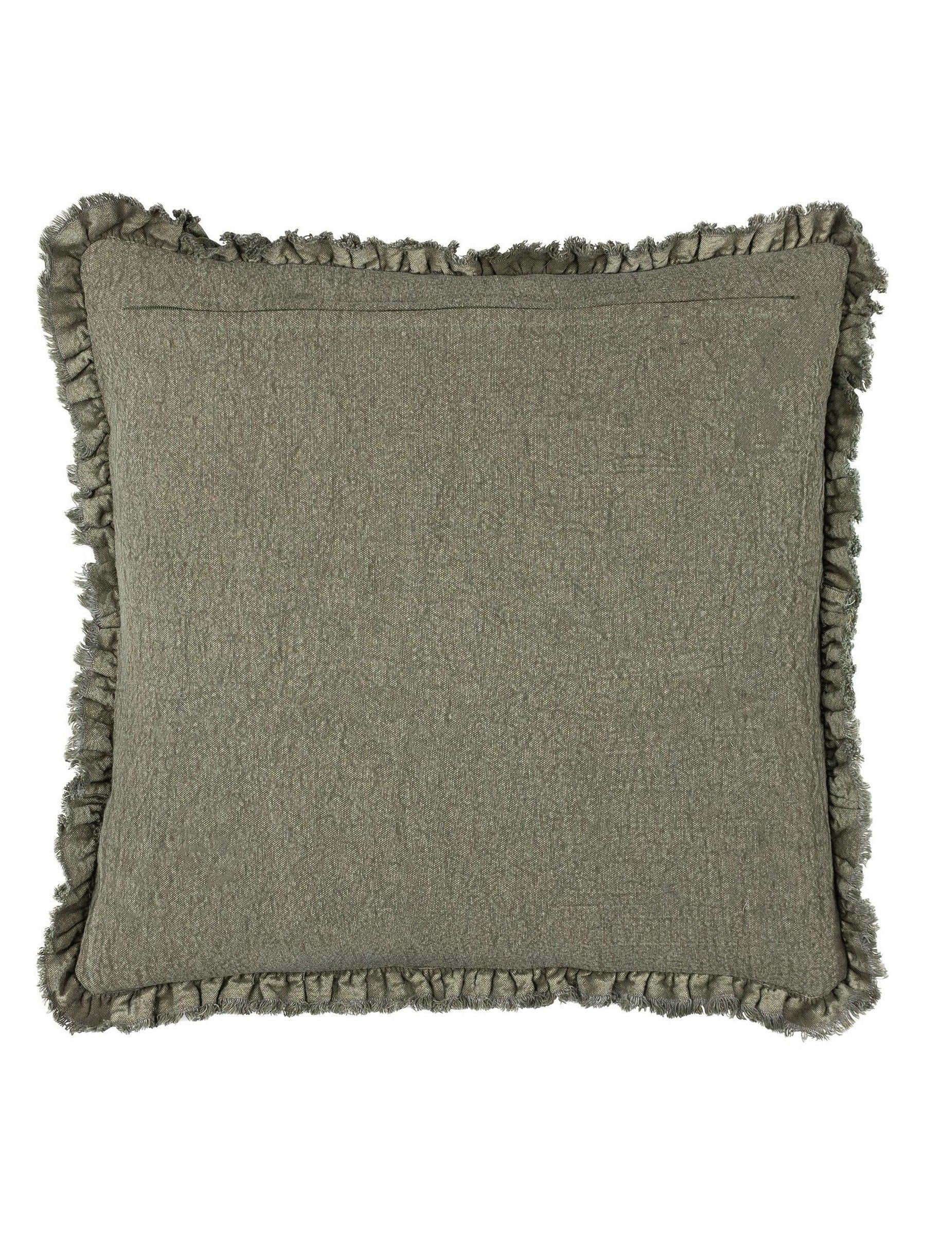 Yard Bertie washed cotton velvet cushion - British product