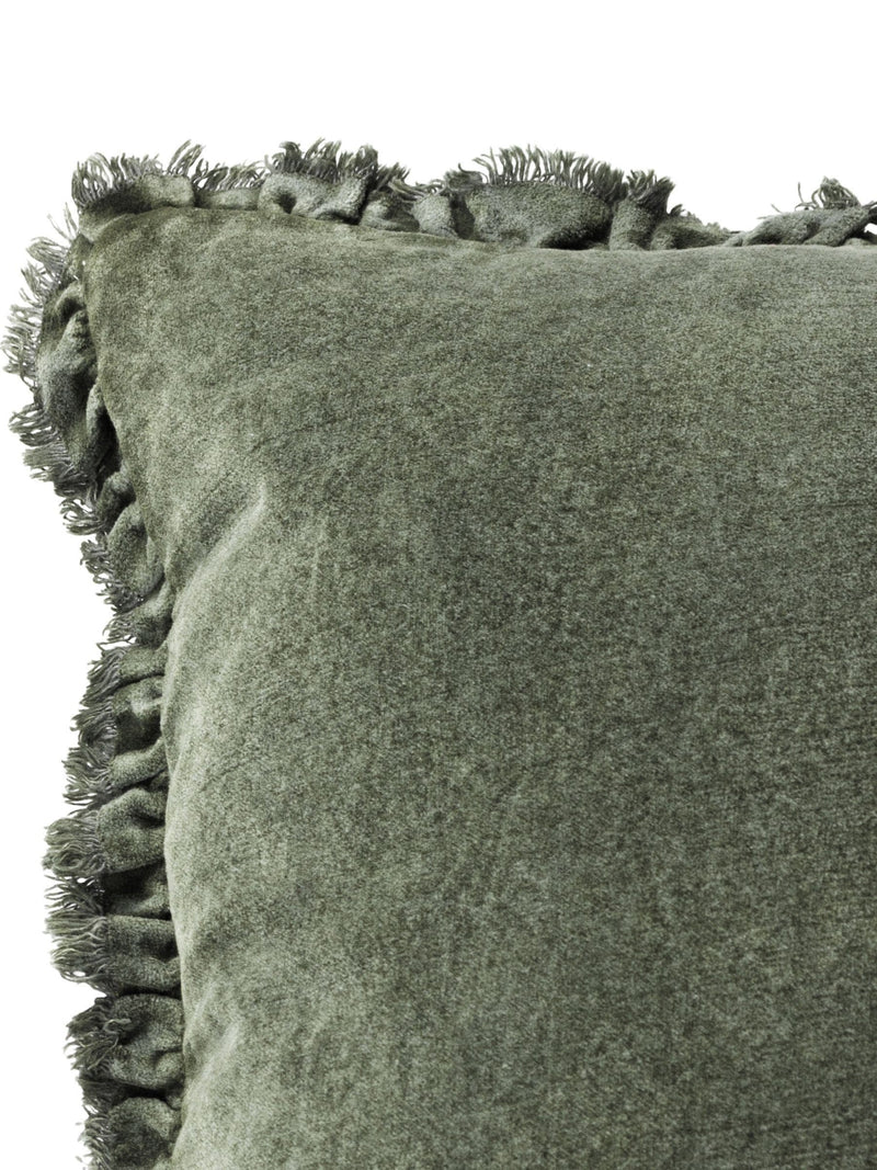 Yard Bertie washed cotton velvet cushion - British product