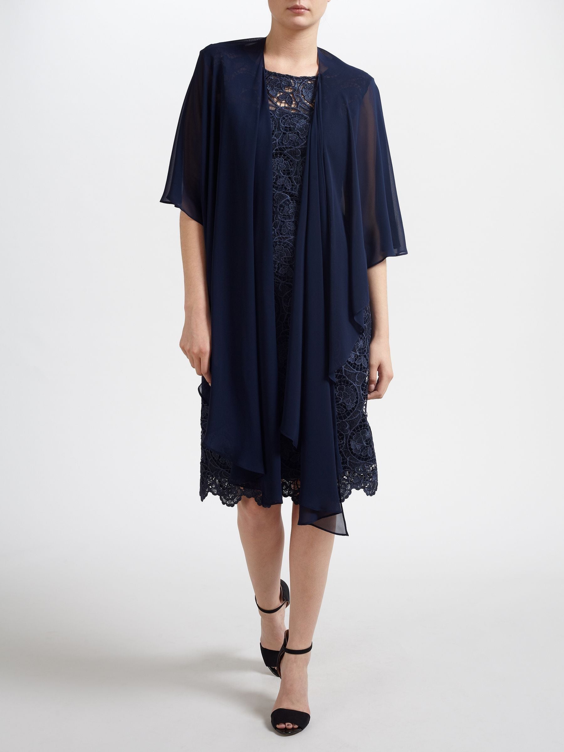 Gina Bacconi black chiffon shawl, imported from the UK
