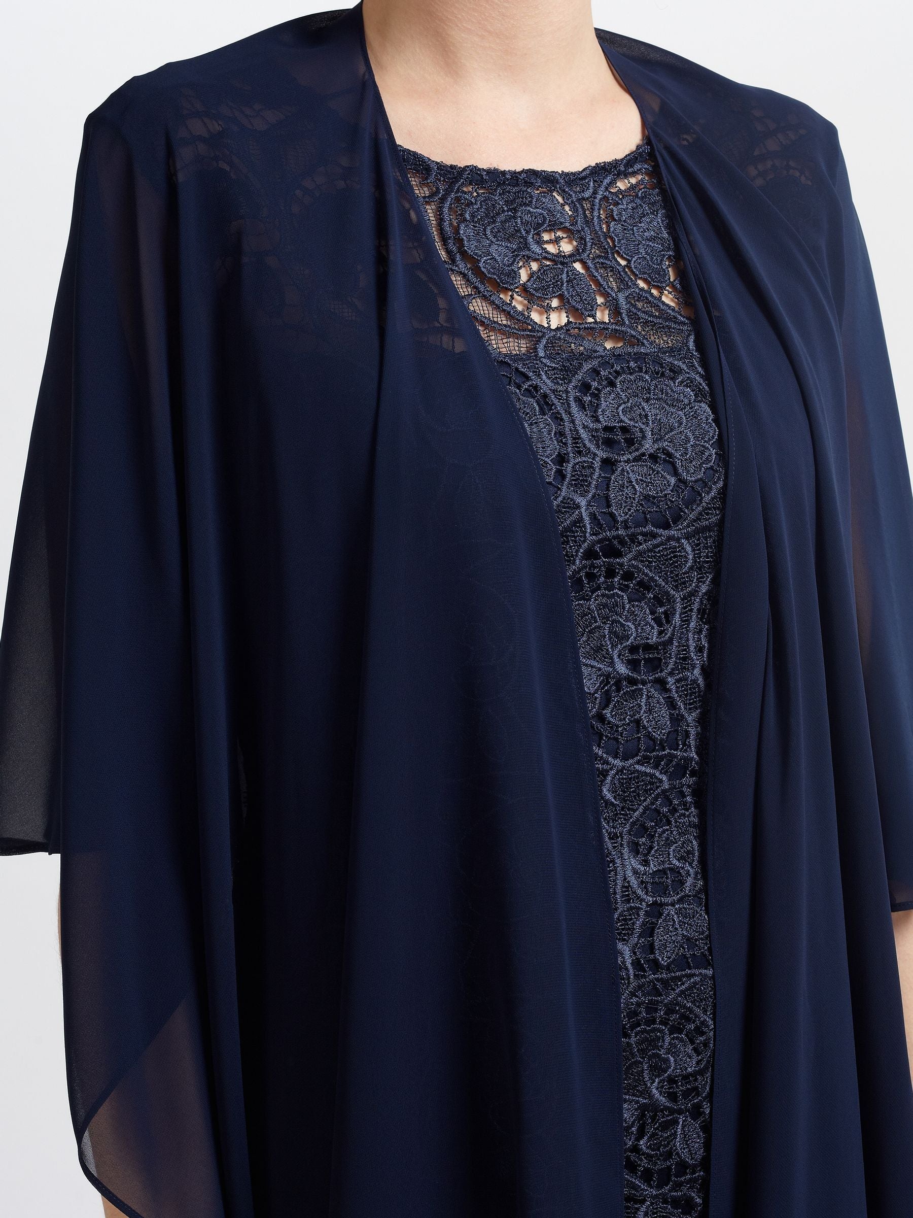 Gina Bacconi black chiffon shawl, imported from the UK