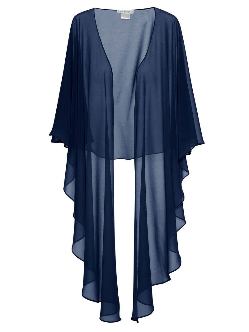Gina Bacconi black chiffon shawl, imported from the UK