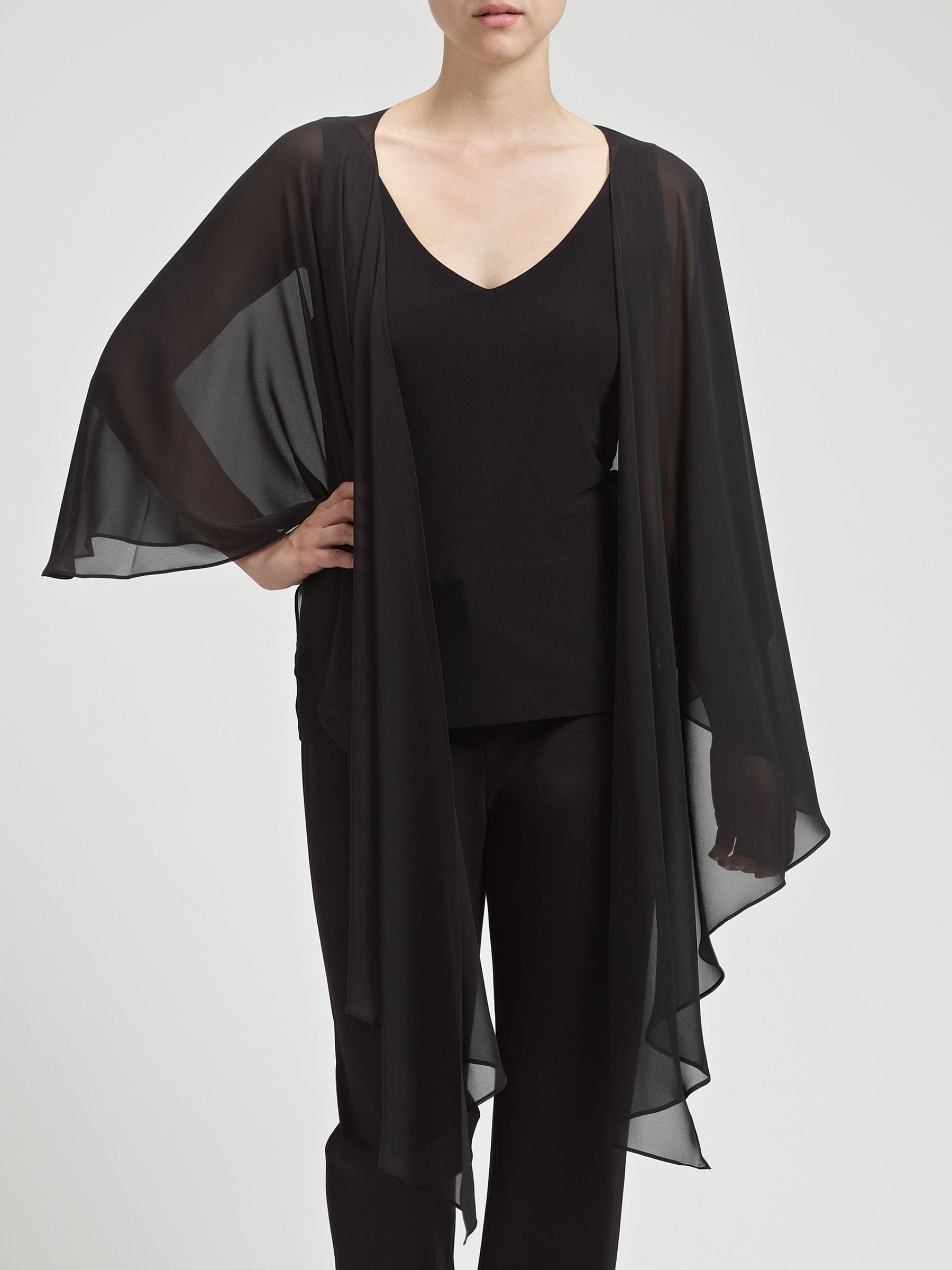 Gina Bacconi black chiffon shawl, imported from the UK