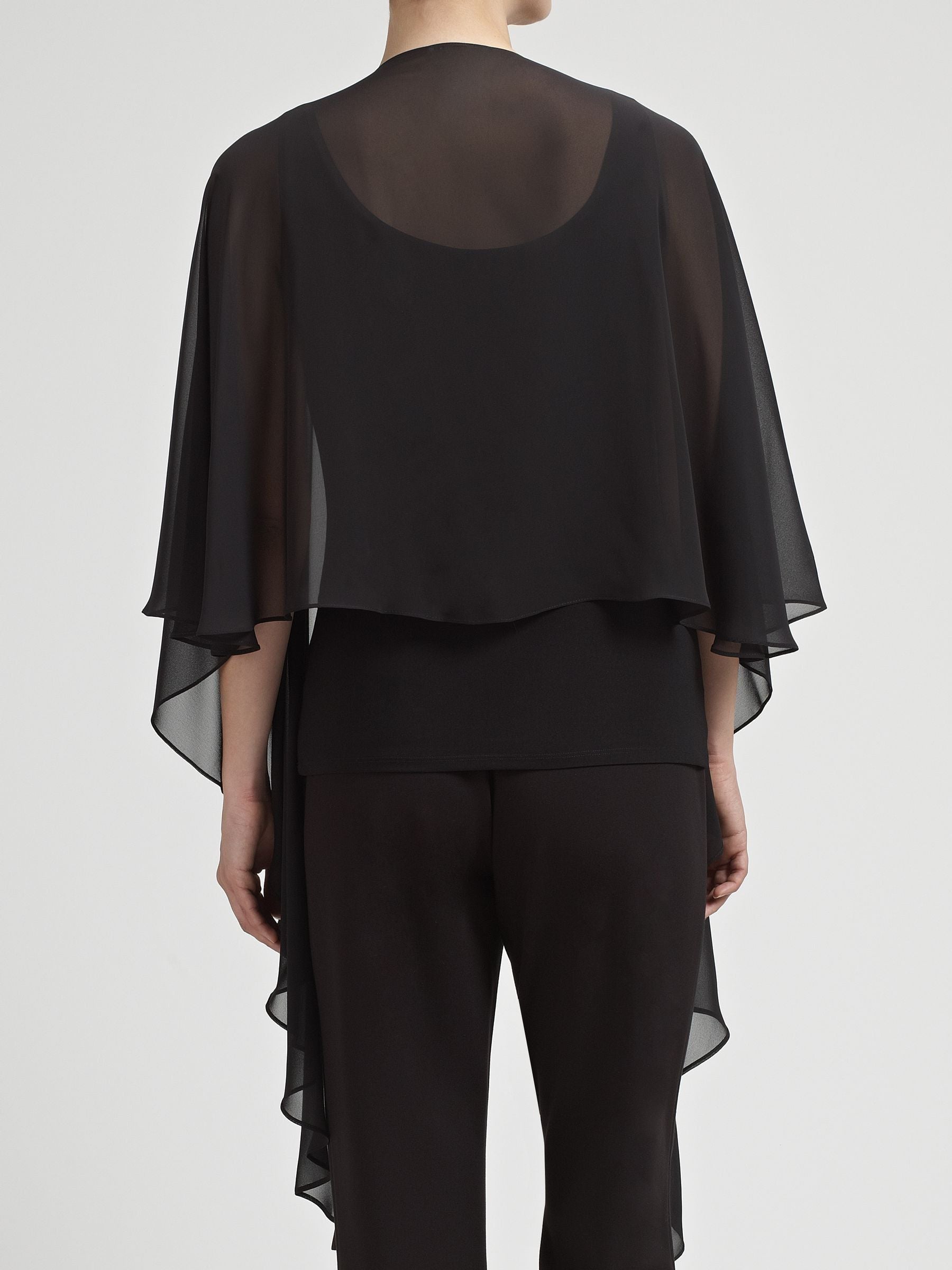 Gina Bacconi black chiffon shawl, imported from the UK