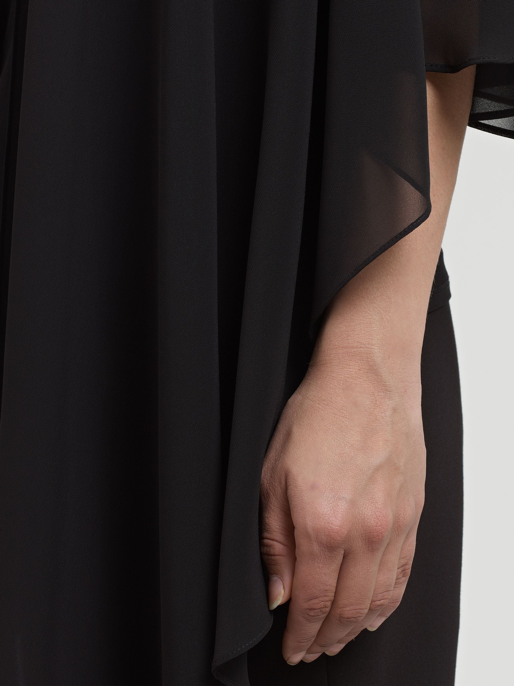Gina Bacconi black chiffon shawl, imported from the UK