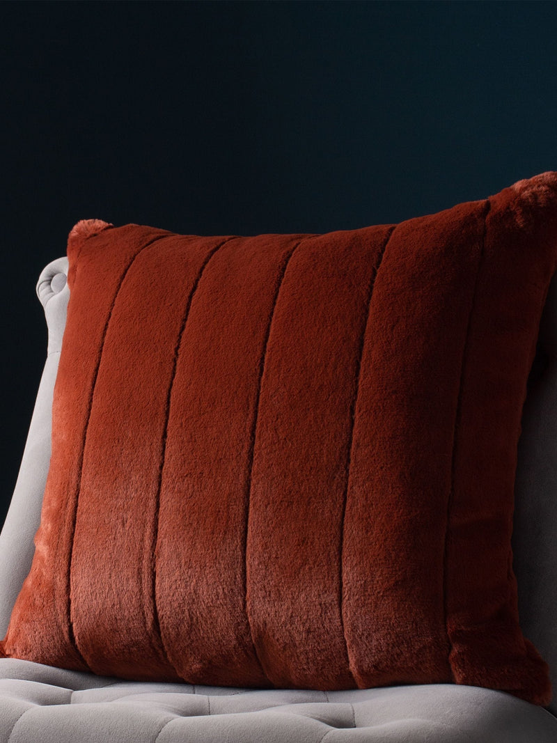 Paoletti Navy Blue Empress Faux Fur Cushion
