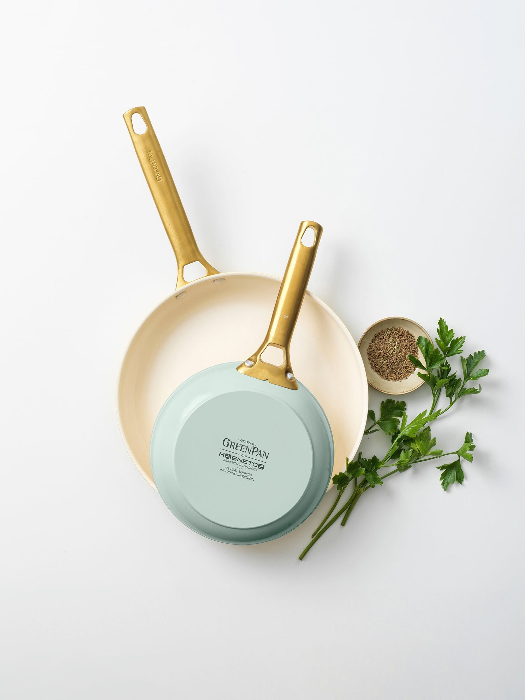 Green Pan Mint Green 2 Piece Padova Reserve Frypan Set 20cm & 26cm