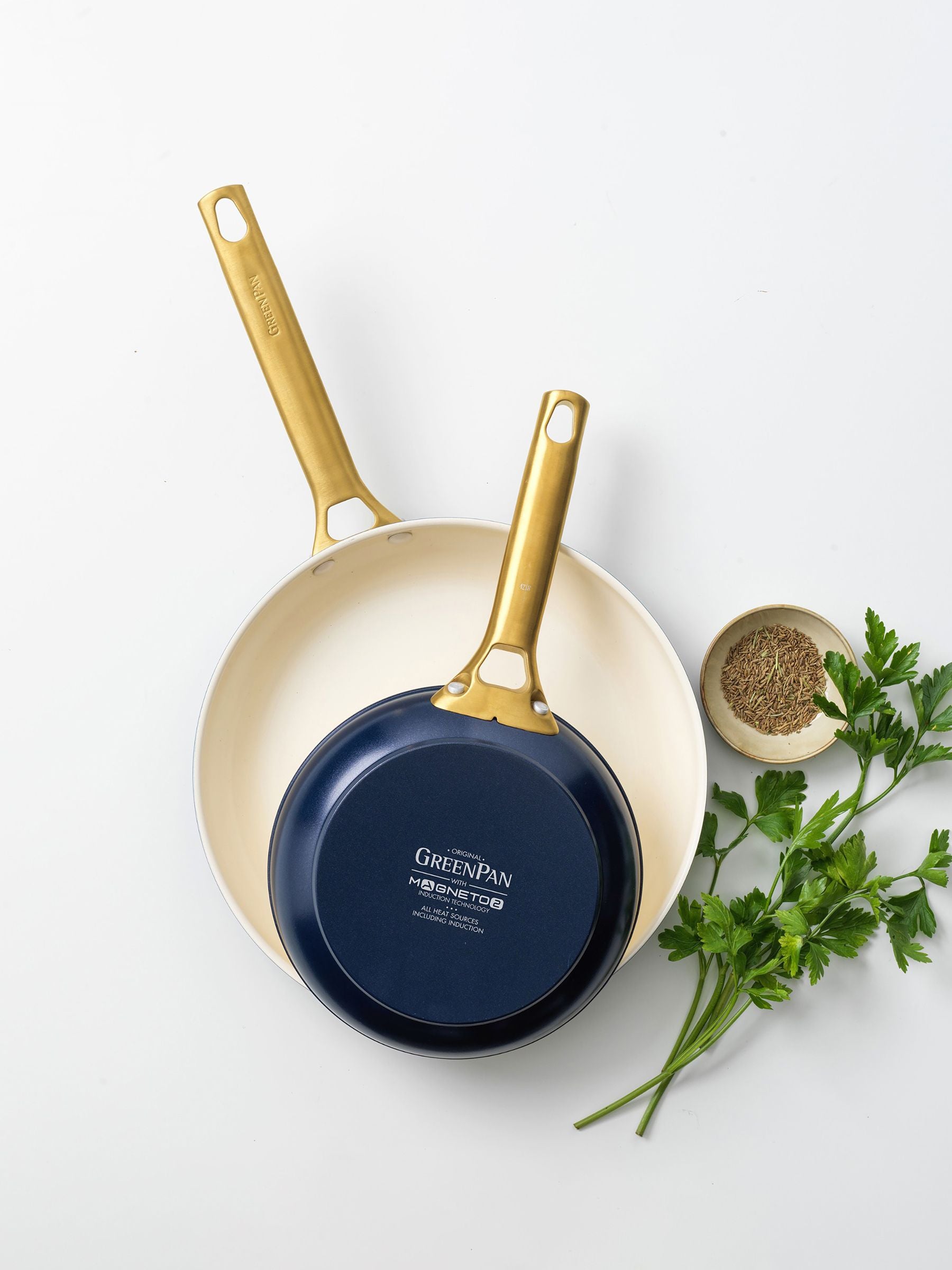Green Pan Oxford Blue 2 Piece Padova Reserve Frypan Set 20cm & 26cm