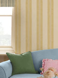 Joules wallpaper sample cream yellow palm leaf stripe A4 - British product