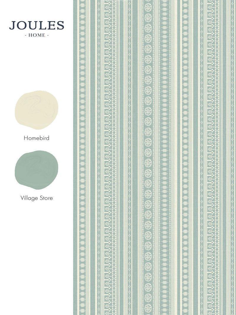 Joules wallpaper sample duck egg blue stripe A4, imported from the UK