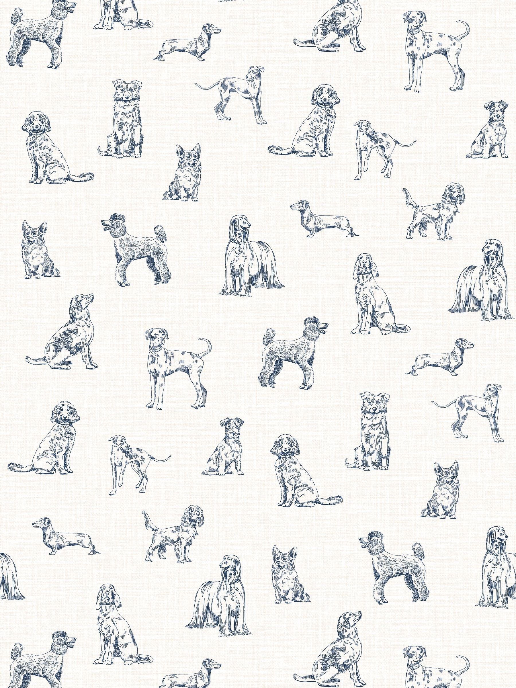 Joules wallpaper sample sketched dogs A4 - British product