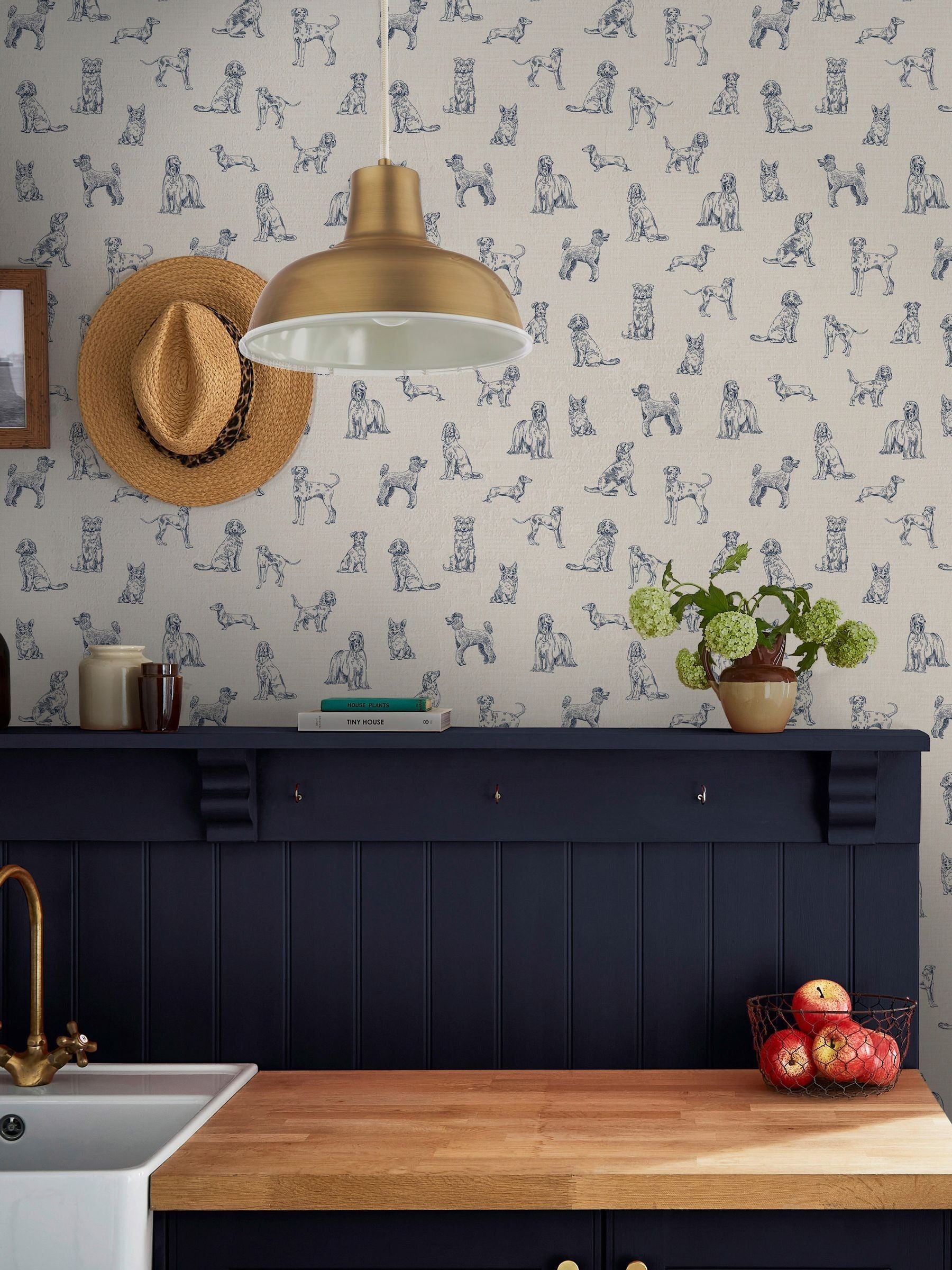 Joules wallpaper sample sketched dogs A4 - British product