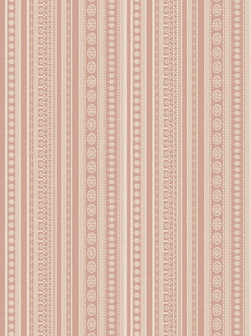 Joules Pink Decorative Stripe wallpaper sample A4, imported from the UK