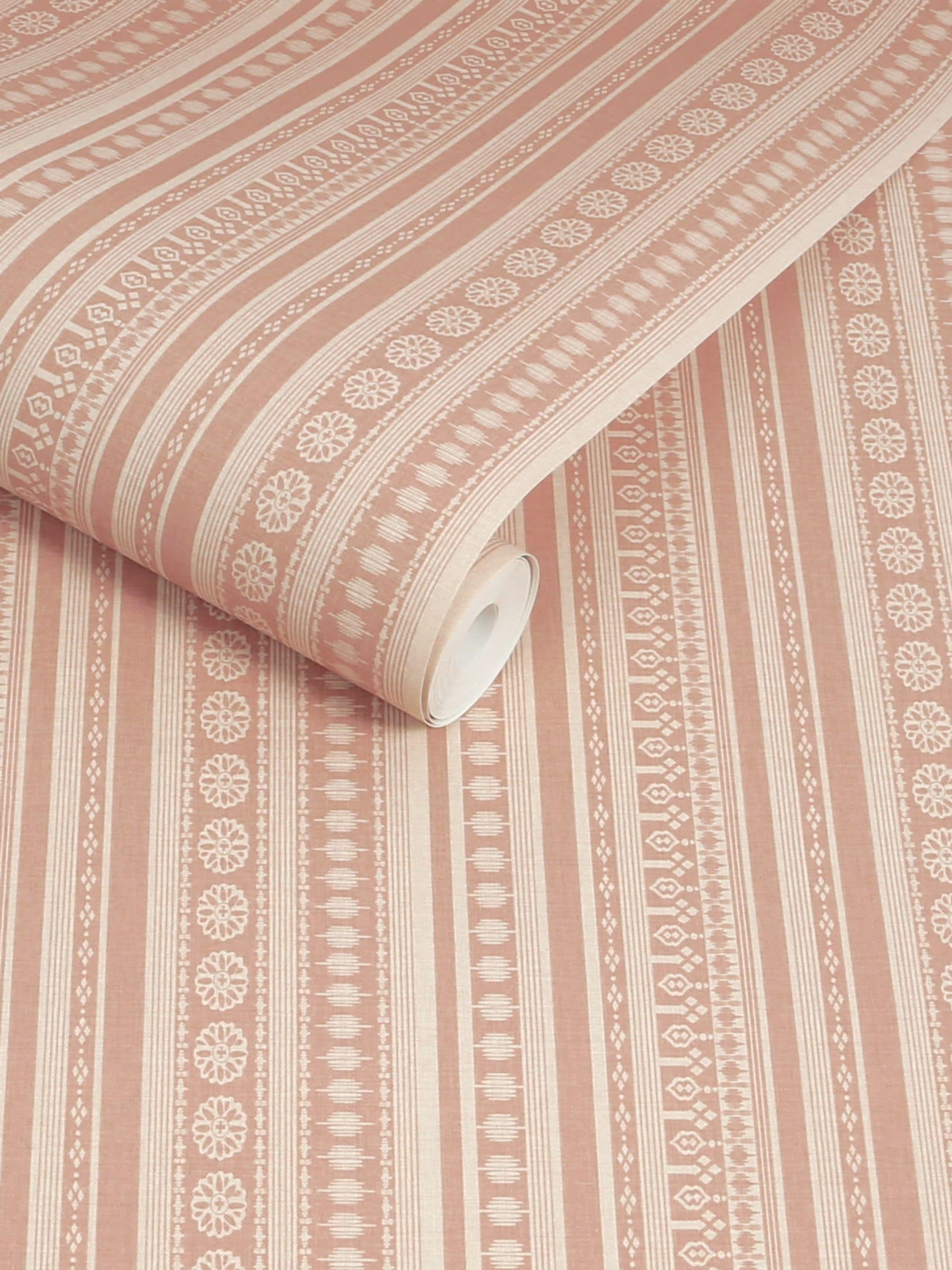 Joules Pink Decorative Stripe wallpaper sample A4, imported from the UK