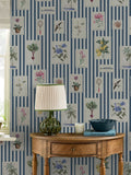 Joules wallpaper sample blue stripe A4, imported from the UK