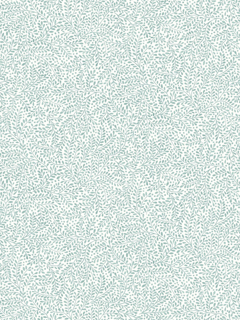 Joules Willow Leaf wallpaper sample duck egg blue, UK version