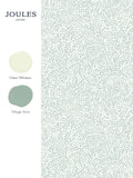 Joules Willow Leaf wallpaper sample duck egg blue, UK version