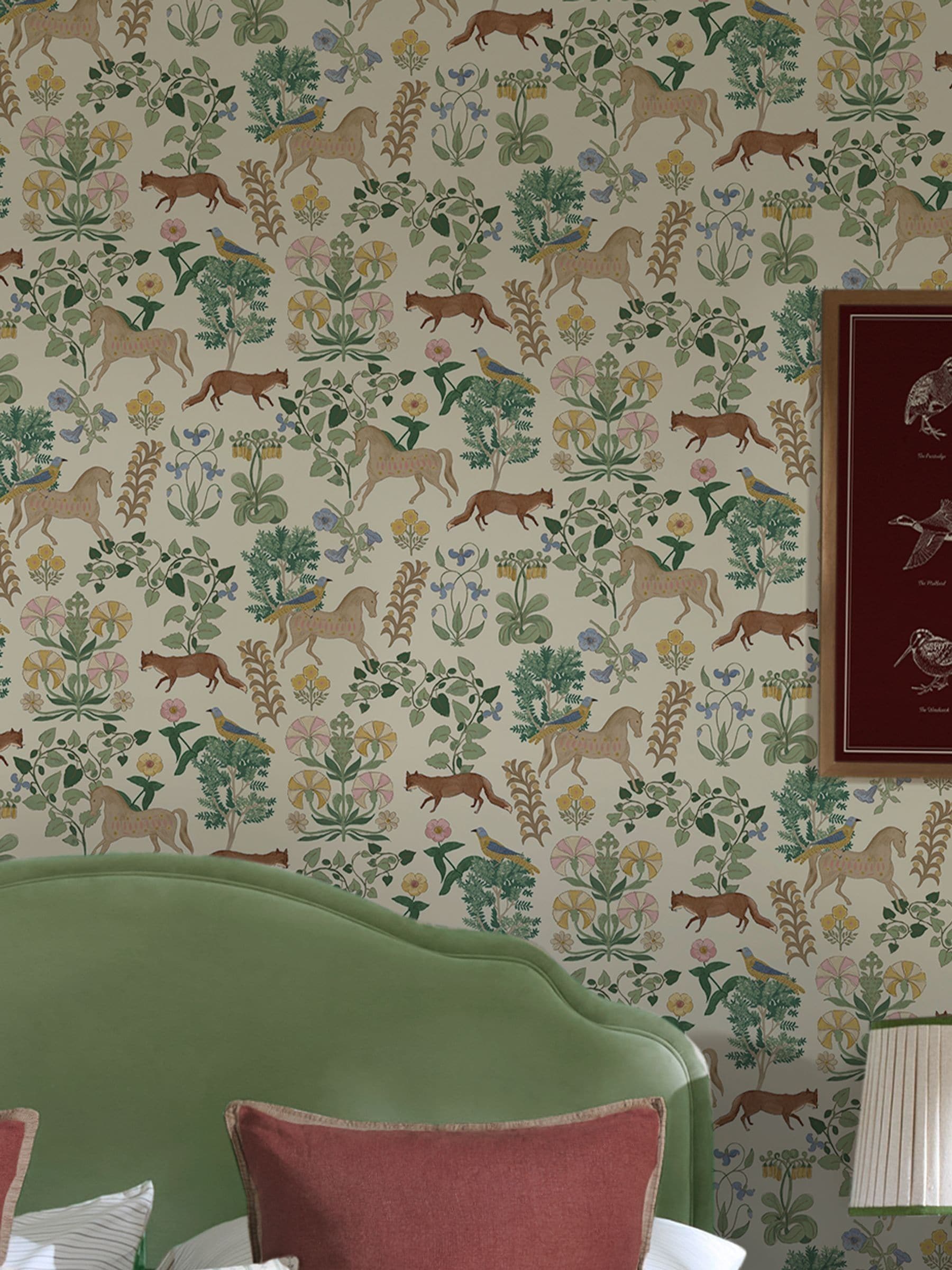 Joules Folk Forest Floral wallpaper sample A4 (British brand)