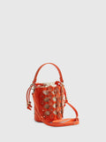River Island orange 3D floral cut out bucket bag - British product