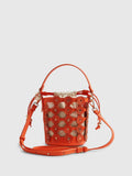 River Island orange 3D floral cut out bucket bag - British product