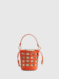 River Island orange 3D floral cut out bucket bag - British product