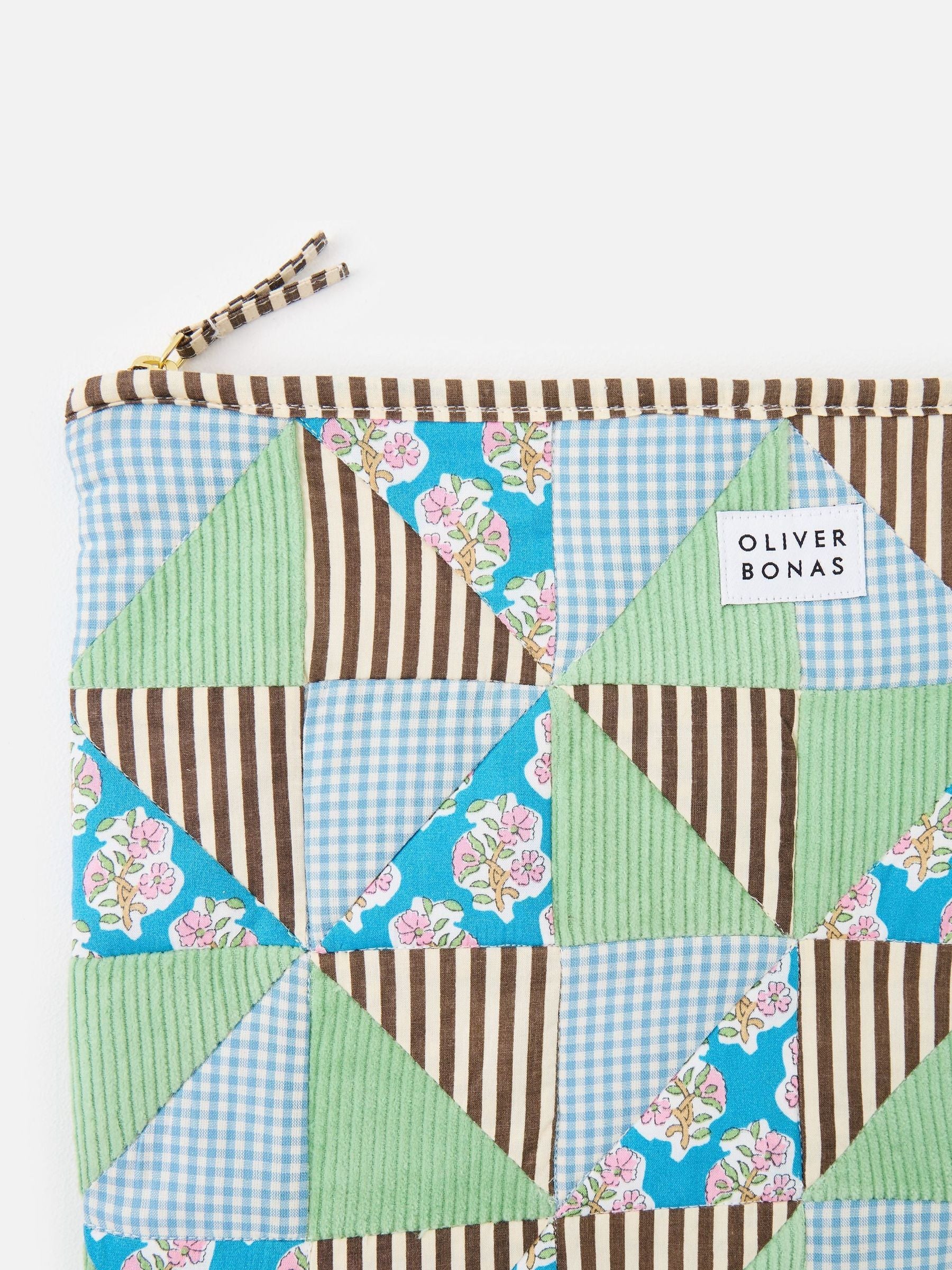 Oliver Bonas patchwork corduroy laptop case - British product