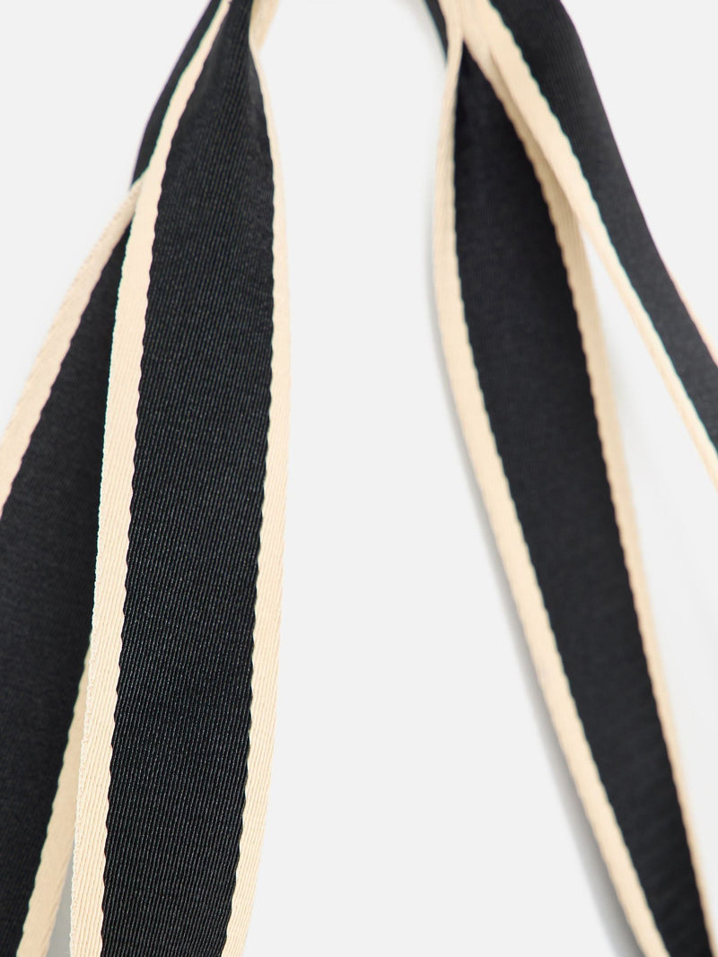 Oliver Bonas Black Emma tote bag with striped straps, British brand
