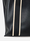 Oliver Bonas Black Emma tote bag with striped straps, British brand