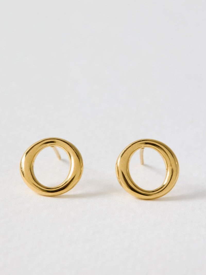 Oliver Bonas gold tone waterproof circle stud earrings (British brand)