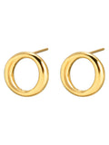 Oliver Bonas gold tone waterproof circle stud earrings (British brand)