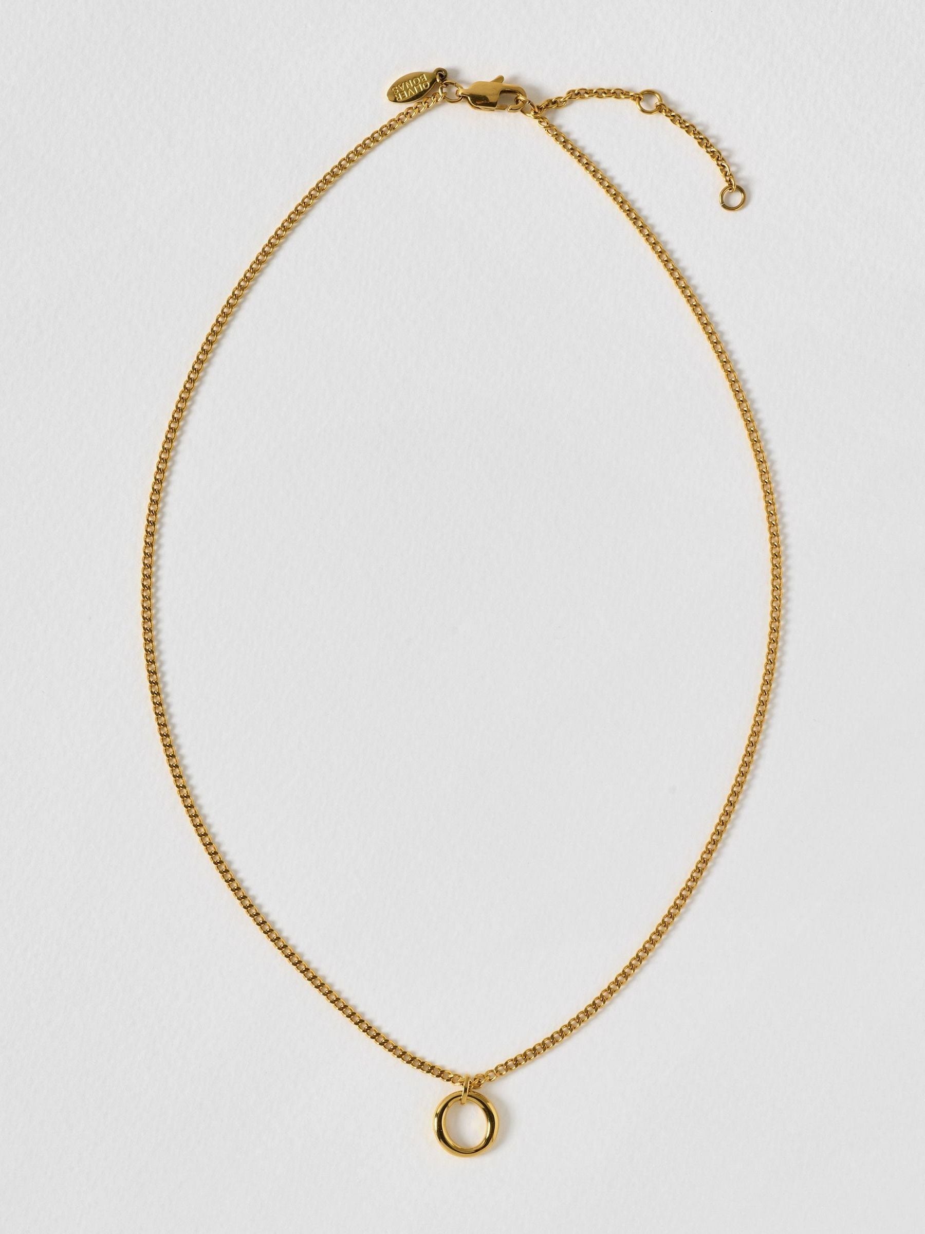 Oliver Bonas gold tone waterproof circle pendant necklace - British product