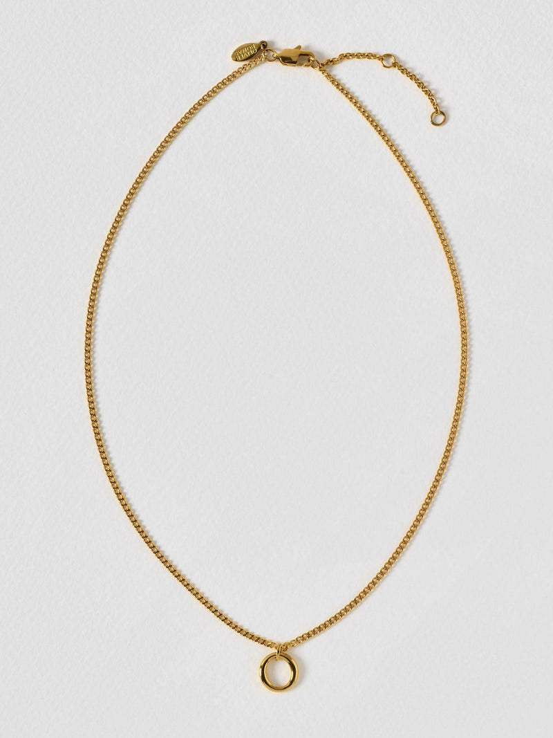Oliver Bonas gold tone waterproof circle pendant necklace - British product