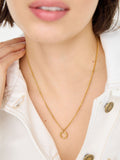 Oliver Bonas gold tone waterproof circle pendant necklace - British product