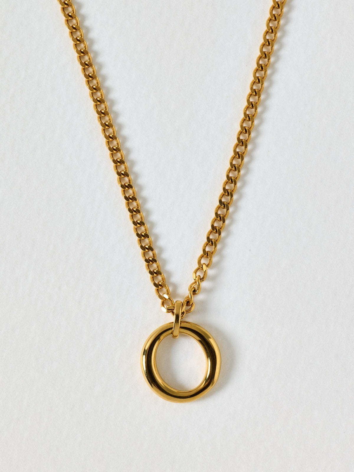 Oliver Bonas gold tone waterproof circle pendant necklace - British product