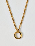 Oliver Bonas gold tone waterproof circle pendant necklace - British product