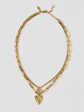 Oliver Bonas Gold Melony pendant necklace triple row (British brand)