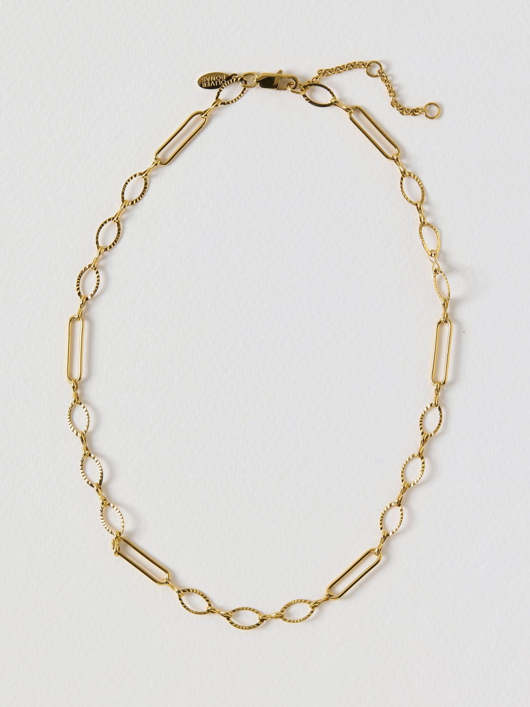Oliver Bonas gold tone waterproof fine chain necklace, UK version
