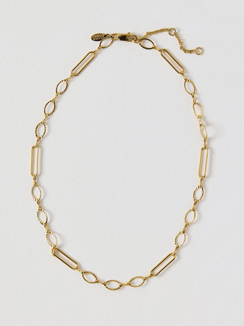 Oliver Bonas gold tone waterproof fine chain necklace, UK version