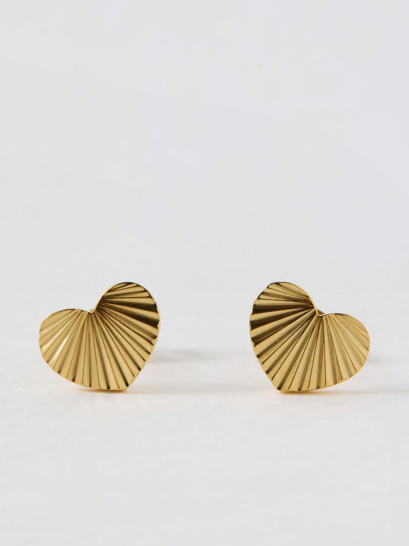 Oliver Bonas gold tone heart stud earrings (British brand)
