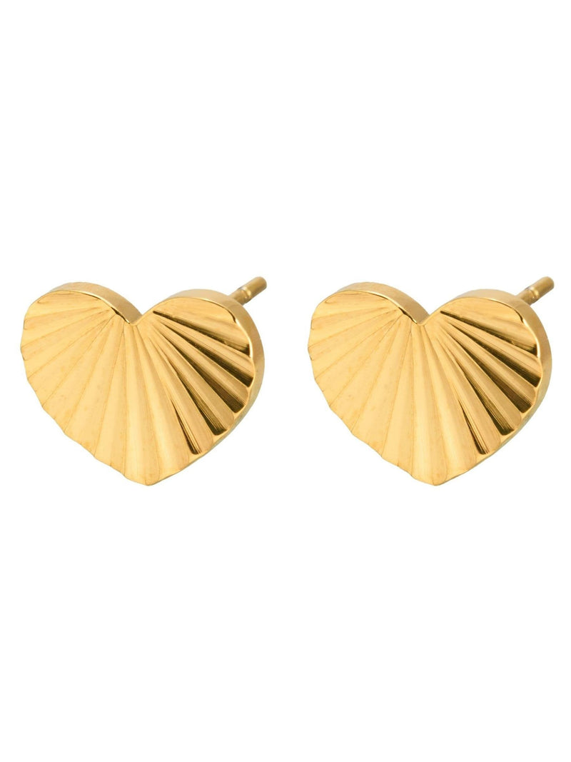 Oliver Bonas gold tone heart stud earrings (British brand)