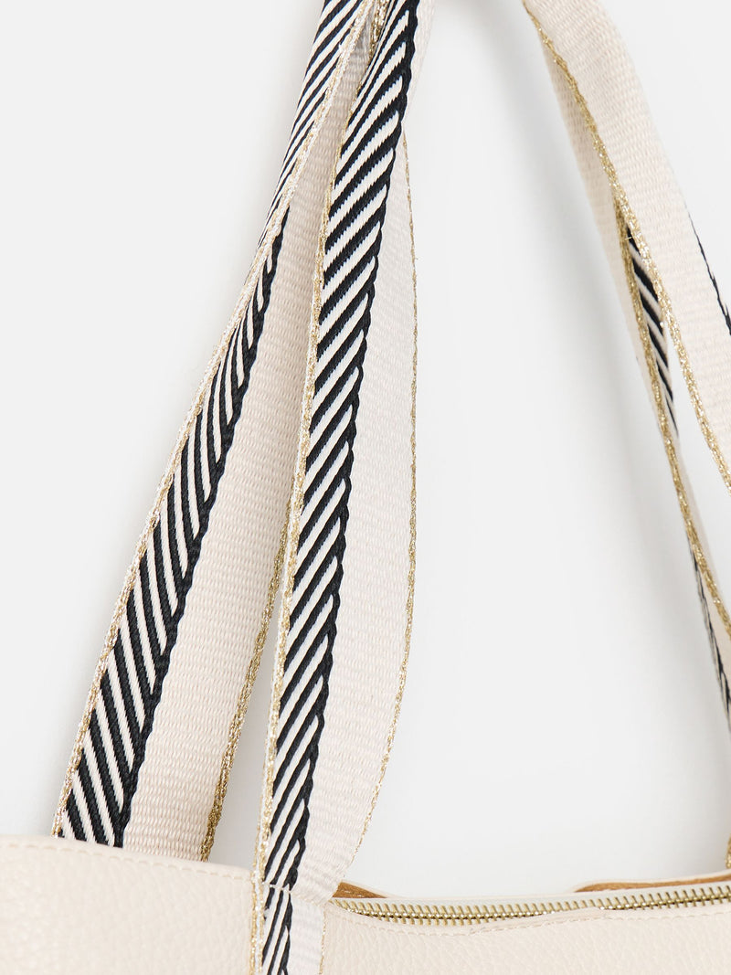 Oliver Bonas cream stripe tote bag accessory, UK version