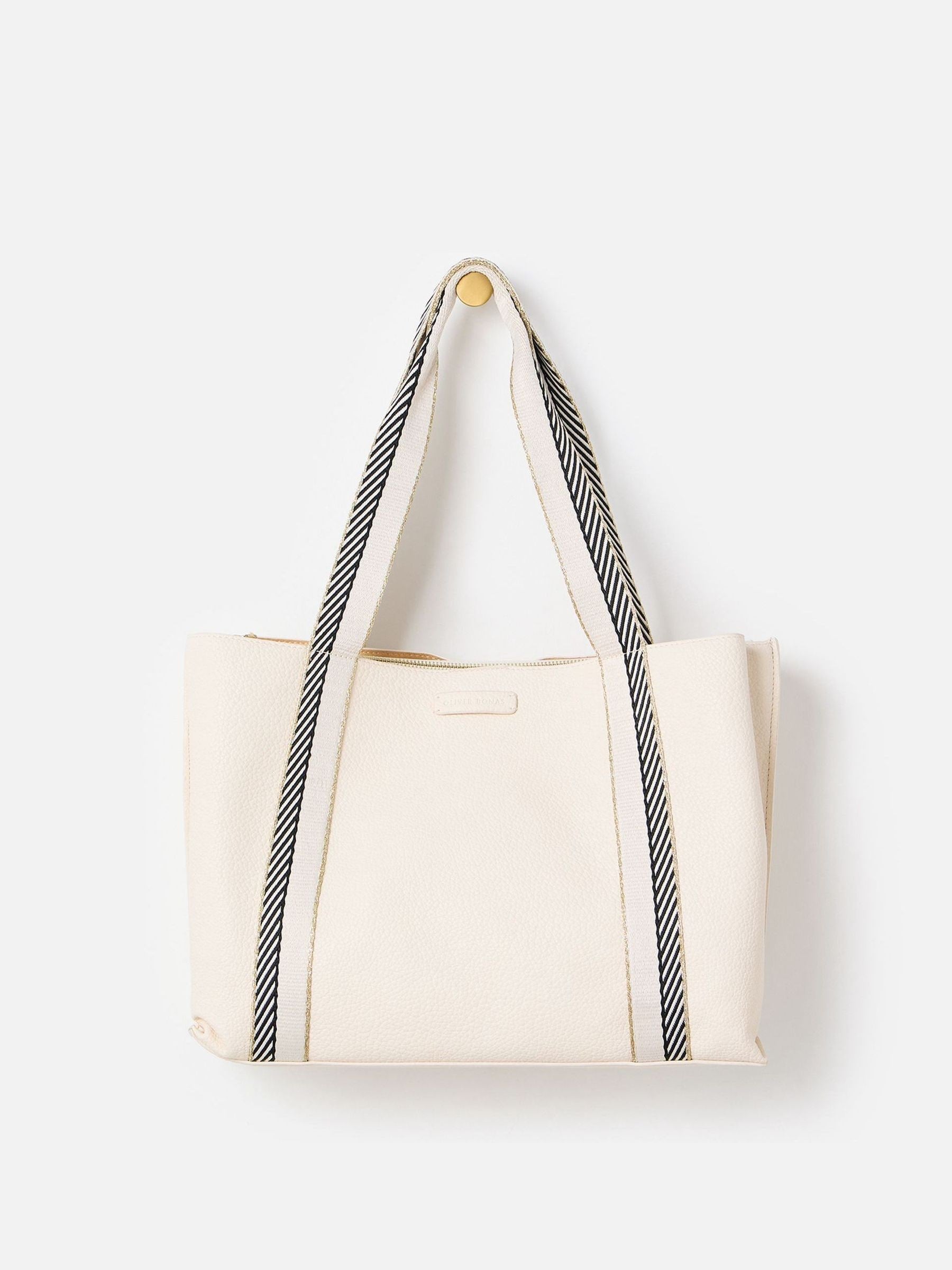 Oliver Bonas cream stripe tote bag accessory, UK version