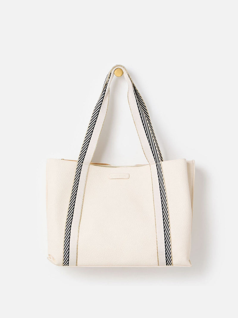Oliver Bonas cream stripe tote bag accessory, UK version