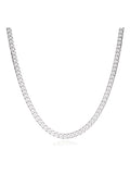 Sterling-Silber-Kette mit Panzergliederung von Beaverbrooks 55cm (Britische Marke)