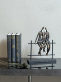 Libra Interiors Bronze Seated Family Of Three Sculpture