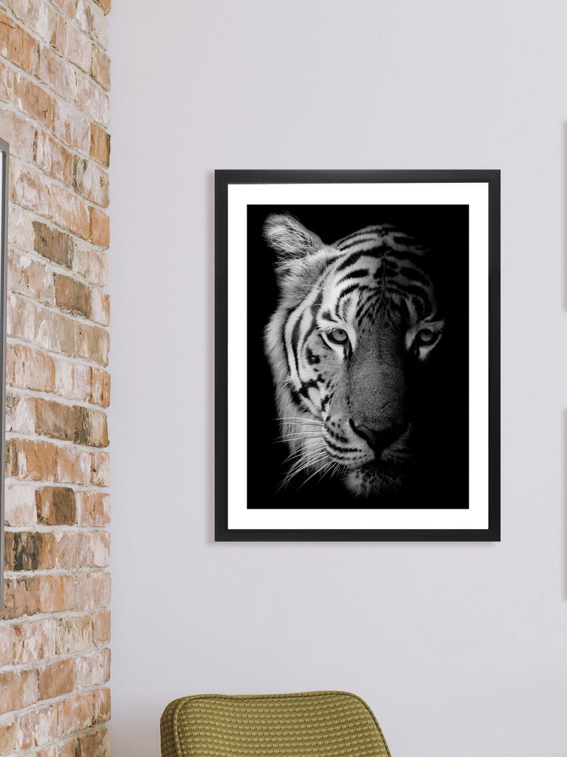 Brookpace Lascelles black tiger framed wall art 86x66cm - British product