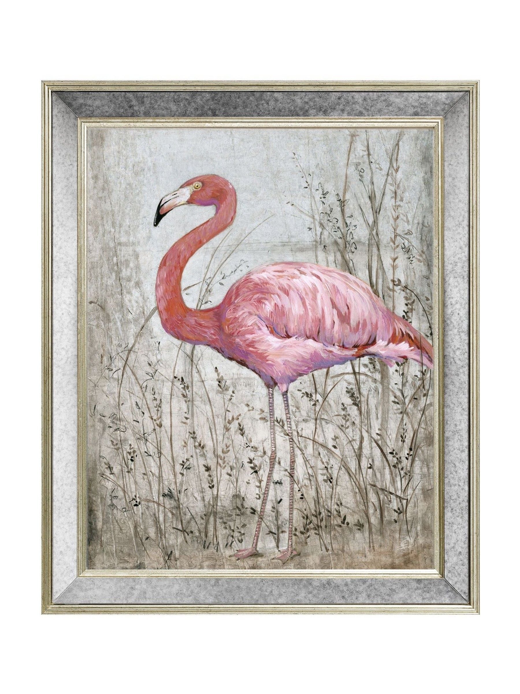 Brookpace Lascelles Flamingo print in antique frame - British product