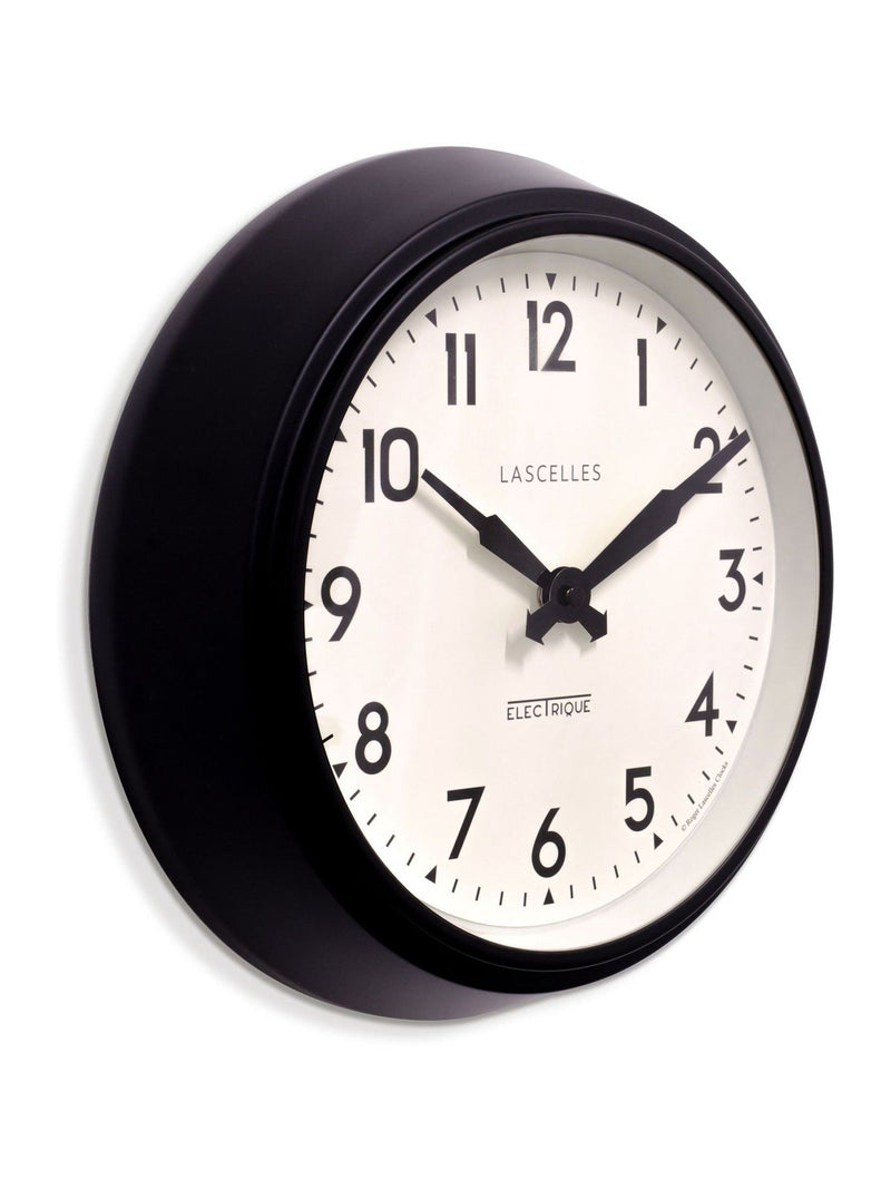 Brookpace Lascelles black retro wall clock 28cm, imported from the UK